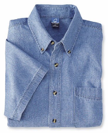 Men's Denim Shirt, Short Sleeve Men's Denim Shirt, Short Sleeve